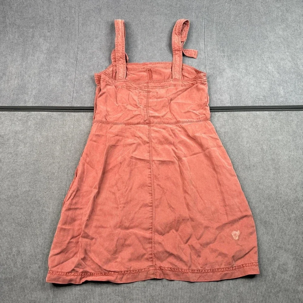 Abercrombie & Fitch Pinafore Mini Dress Terracotta Red Overall Straps Small Y2k - Picture 5 of 9